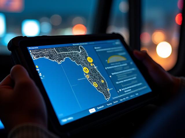 Digital logistics dashboard showing trailer temperature graphs and real-time GPS tracking