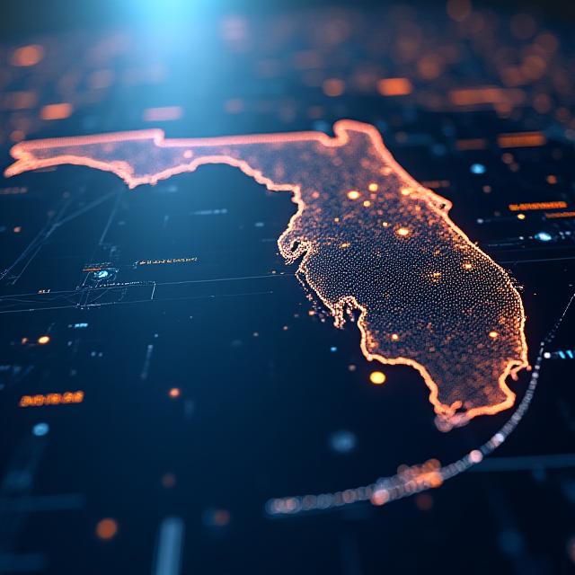 Futuristic digital logistics map with real-time data nodes