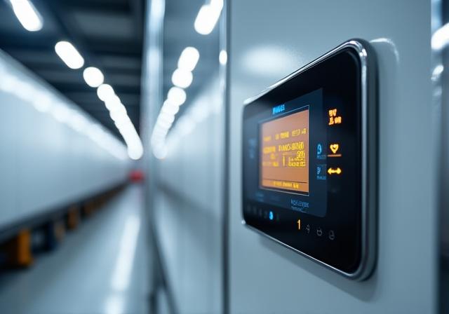 Close-up of a state-of-the-art refrigerated unit control panel